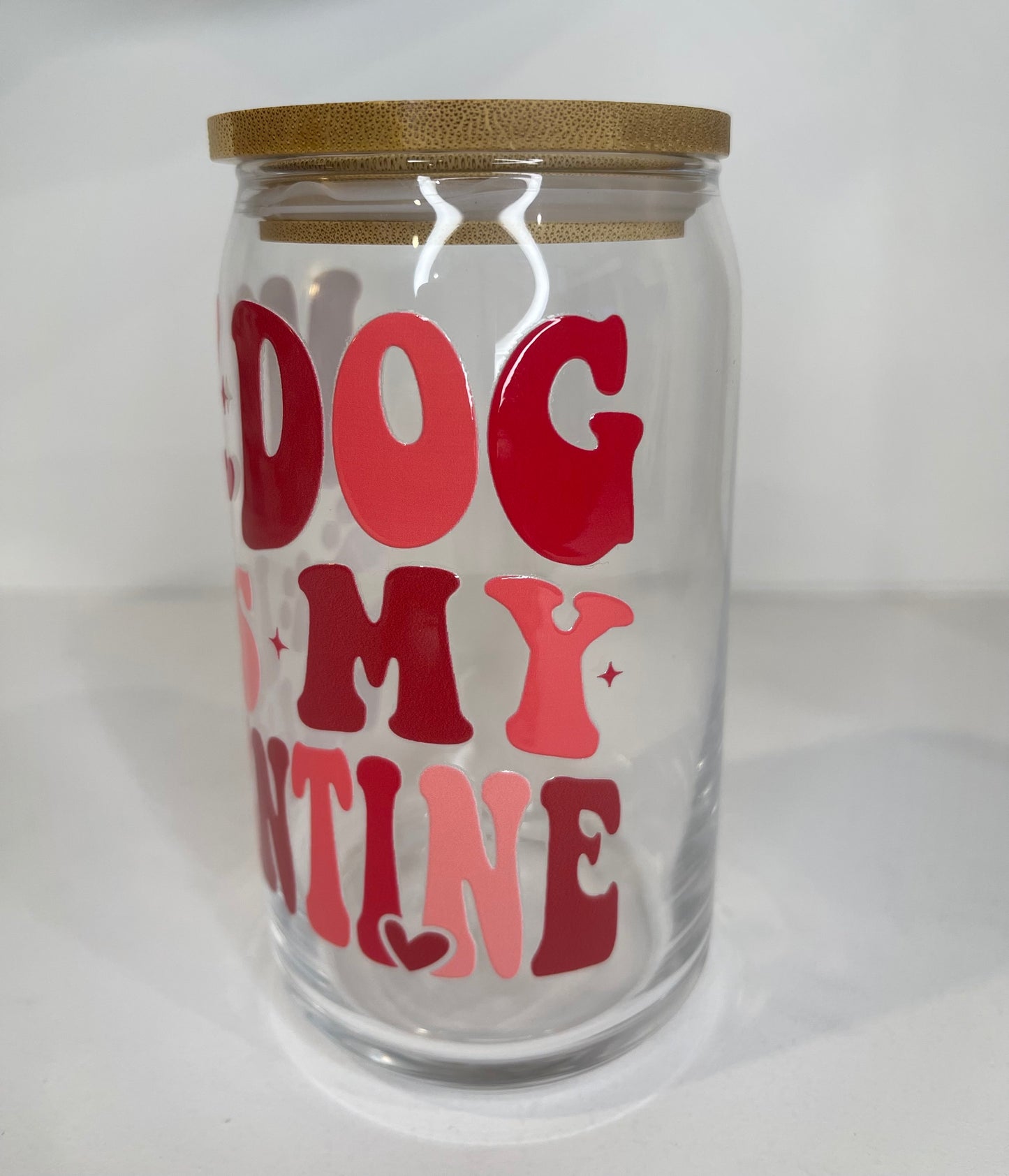 My Dog is My Valentine 16oz Beer Can Glass Cup