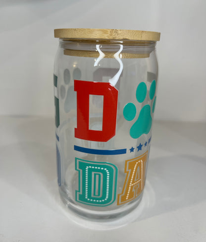 Dog Dad 16oz Beer Can Glass Cup