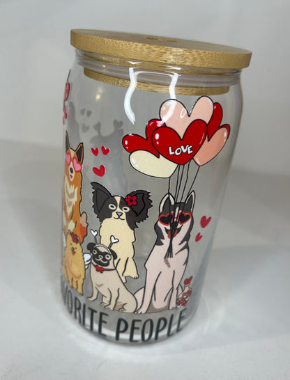 Dogs Are My Favorite People 16oz Beer Can Glass Cup