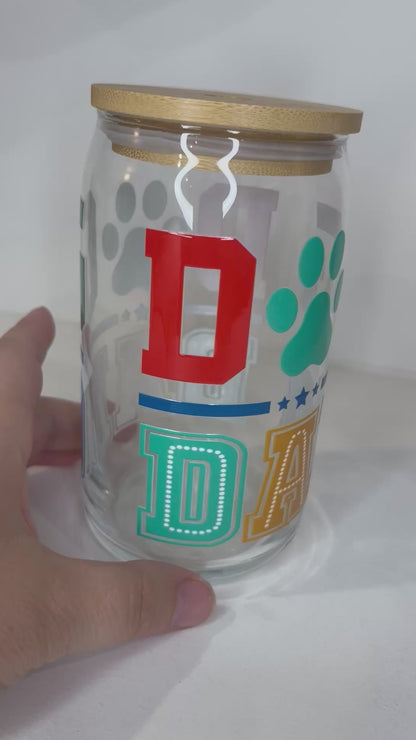 Dog Dad 16oz Beer Can Glass Cup